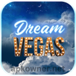 Dream Vegas app luxurious gaming theme with a variety of slot games, roulette, and blackjack options.
