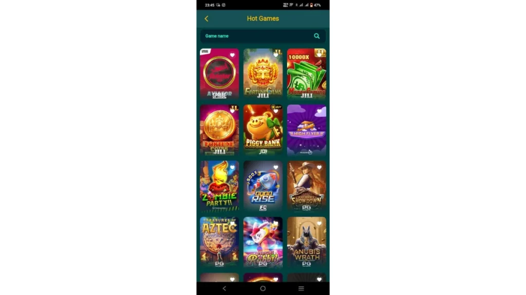 BN55 Game screen displaying popular slot games like Aviator, Fortune Gems, Money Coming, Piggy Bank, and High Flyer